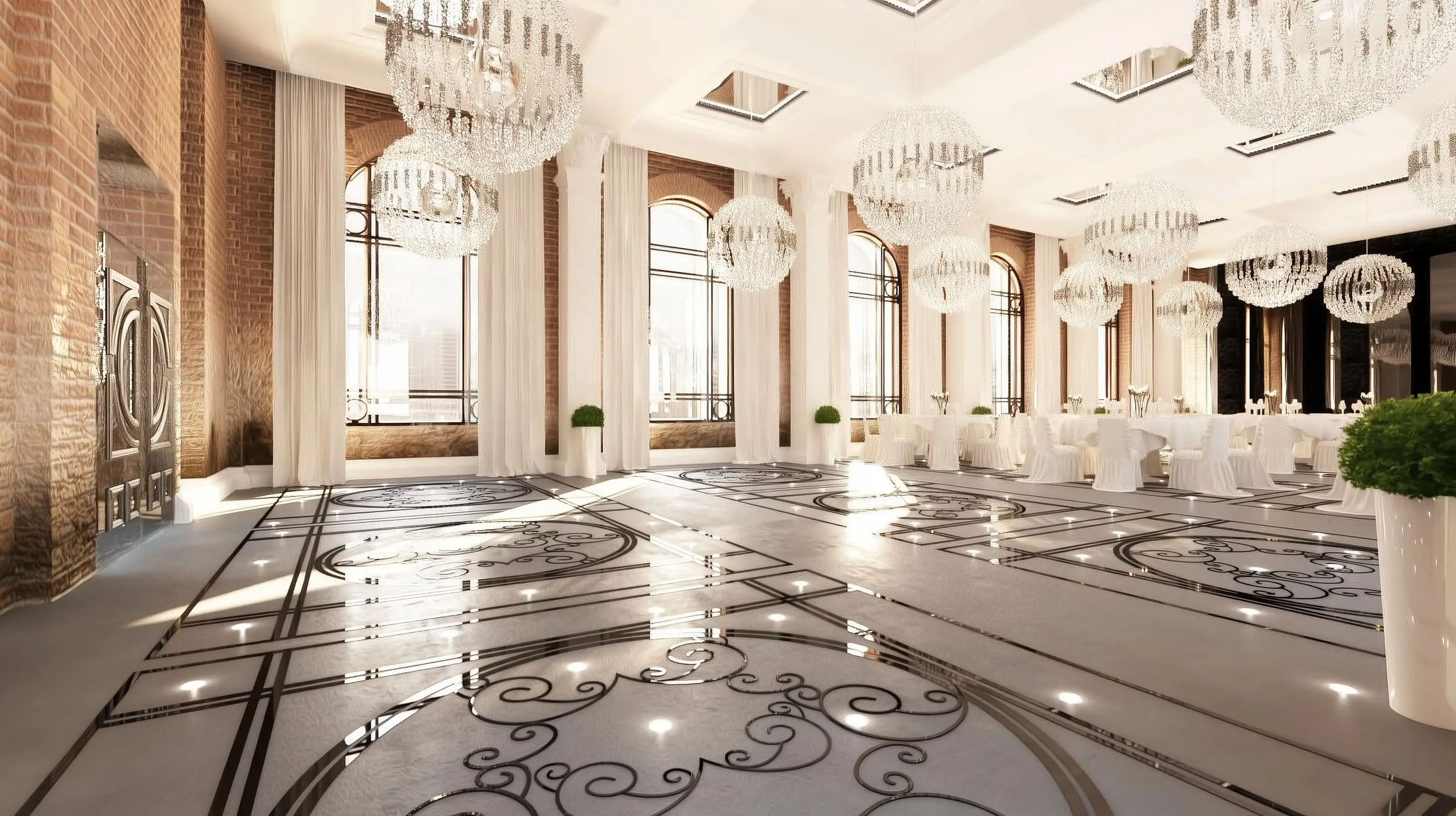 Sala balowa w historycznym wnętrzu Reduty — Warszawa, Wola