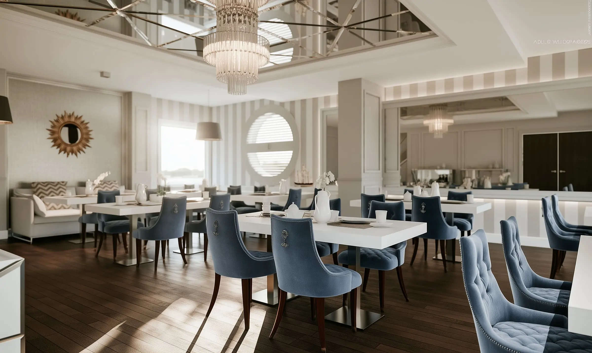 Restauracja w stylu marynistycznym — Sieradz, Łódzkie — Projekt wnętrza
