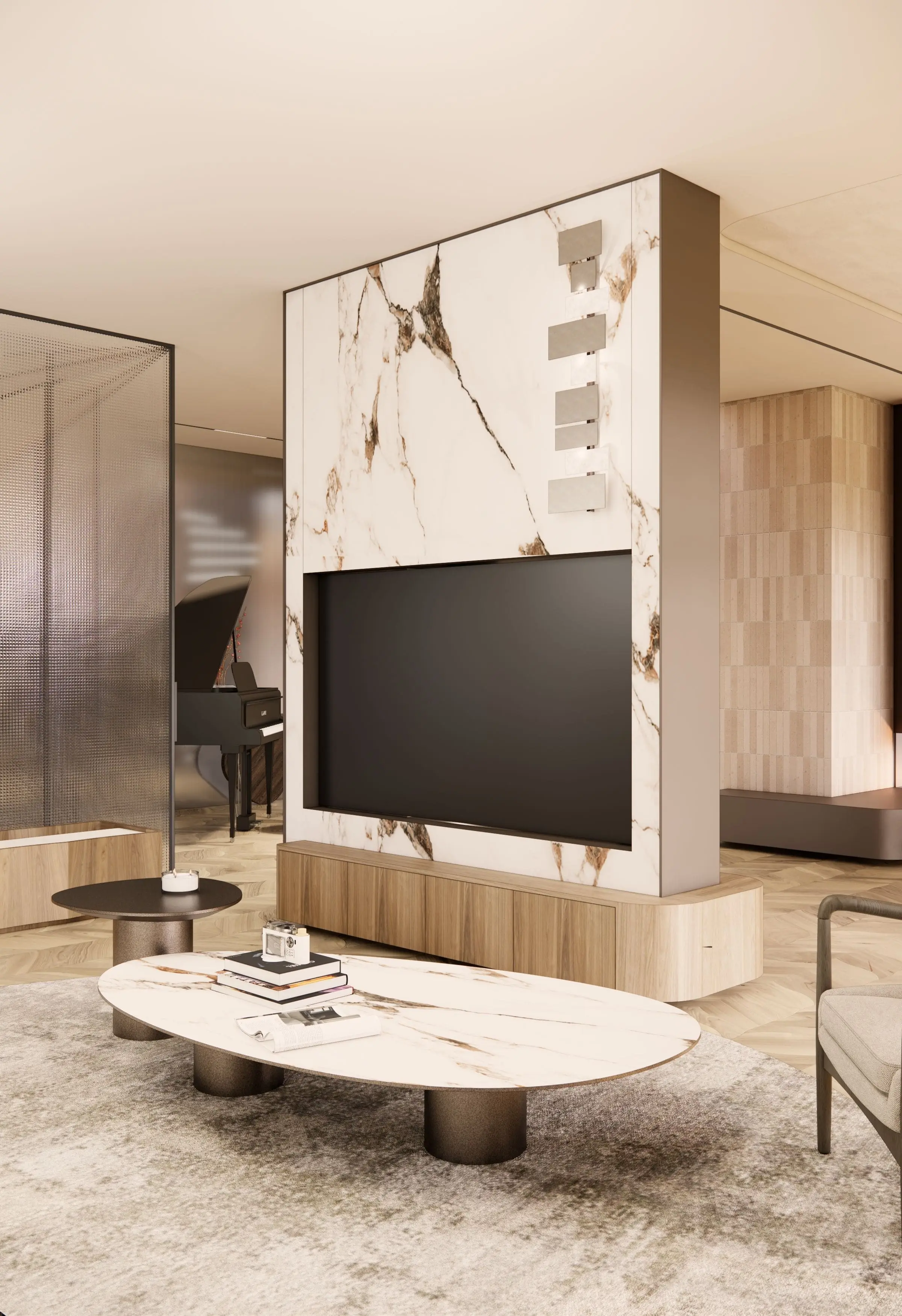 Apartament na osiedlu Ażurowe Okiennice — Warszawa, Mokotów — Projekt wnętrza oraz koordynacja budowy