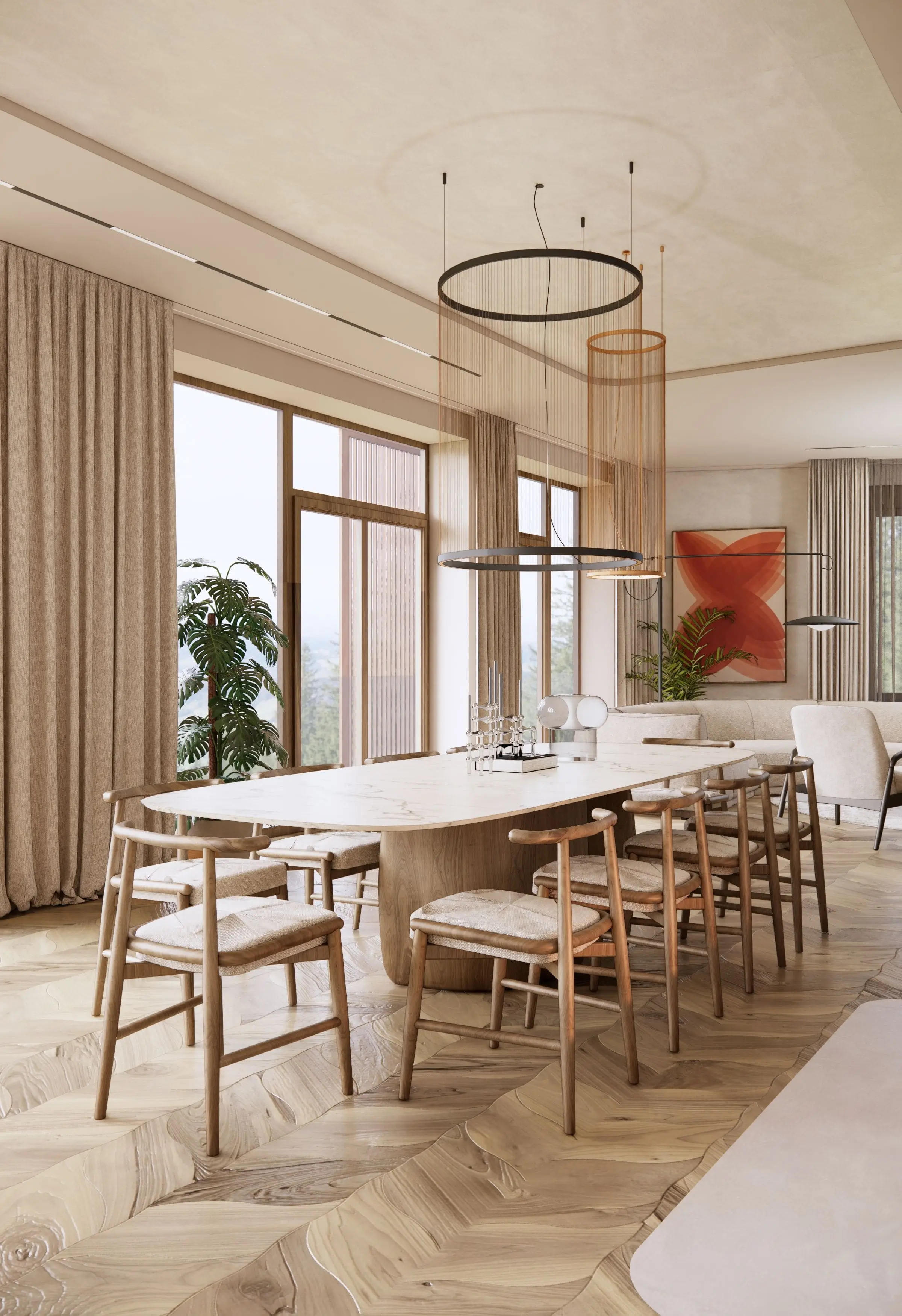 Apartament na osiedlu Ażurowe Okiennice — Warszawa, Mokotów — Projekt wnętrza oraz koordynacja budowy