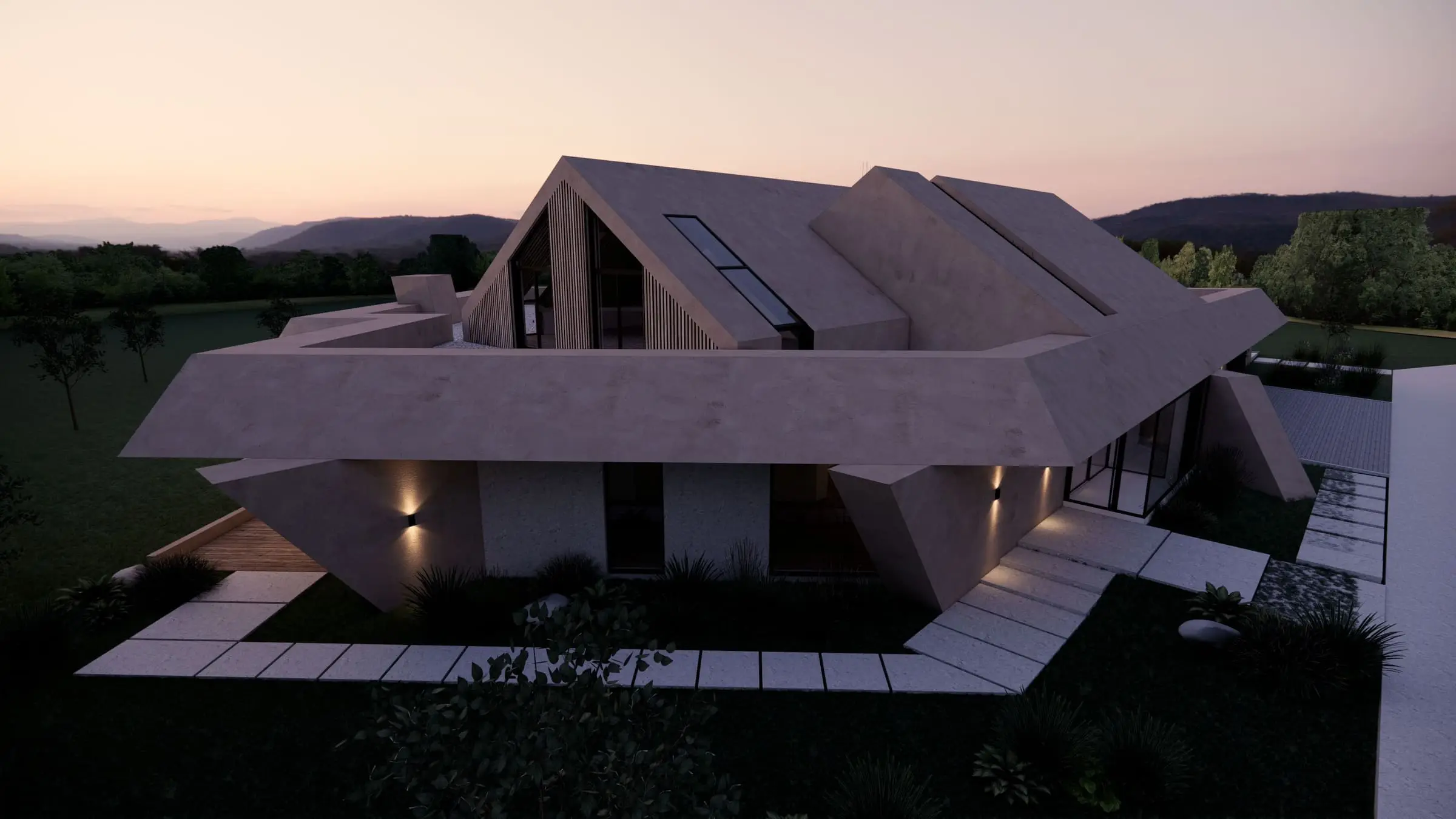 Dom nad rzeką Wilanowką — Warszawa, Wilanów — Projekt domu i wnętrza