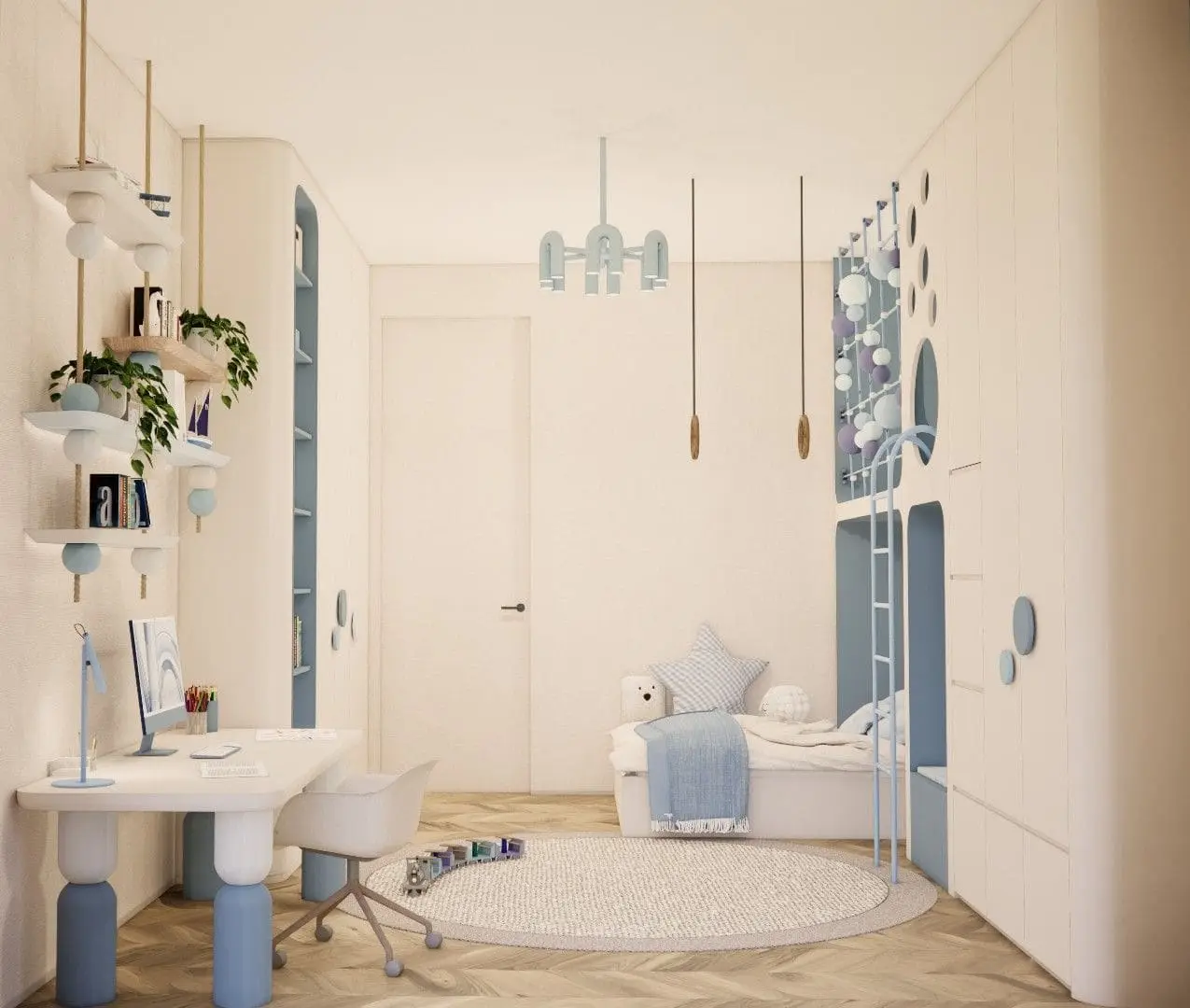 Apartament na osiedlu Ażurowe Okiennice — Warszawa, Mokotów — Projekt wnętrza oraz koordynacja budowy